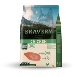 BRAVERY ADULTO CHICKEN MED-LARGE 12KG ALI016