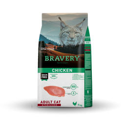 BRAVERY CAT ADULT STERILIZED CHICKEN 7KG ALI055