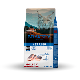 BRAVERY CAT ADULT STERELIZED HERRING 7KG ALI061
