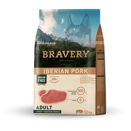BRAVERY ADULTO PORK IB. MED-LARGE 12KG ALI020