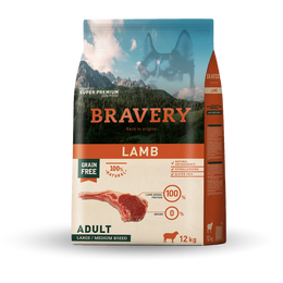 BRAVERY ADULTO LAMB MED-LARGE 12KG ALI026
