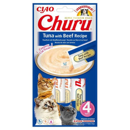 CHURU CAT CREMA RECETA ATUN CON TERNERA 4X14G (56G) 062516
