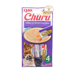 CHURU CAT CREMA RECETA DE POLLO CON GAMBAS 4X14G (56G) 061464