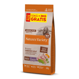 NV DOG HEALTHY GRAIN AD MED/MAX TURKEY 10+2 KG GRATIS NATURES VARIETY967062