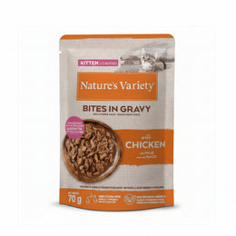 NV BITES IN GRAVY KITTEN POLLO 70G NATURES VARIETY 967894